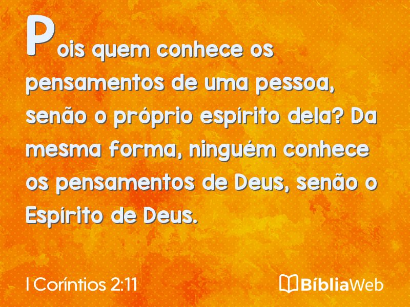 I Coríntios 2:11 em imagem para compartilhar