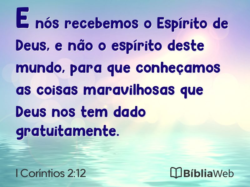 I Coríntios 2:12 em imagem para compartilhar