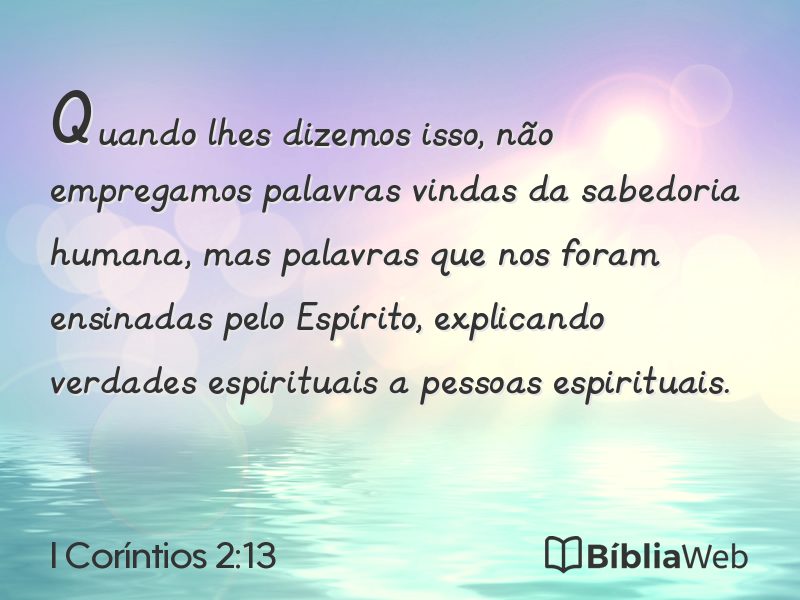 I Coríntios 2:13 em imagem para compartilhar