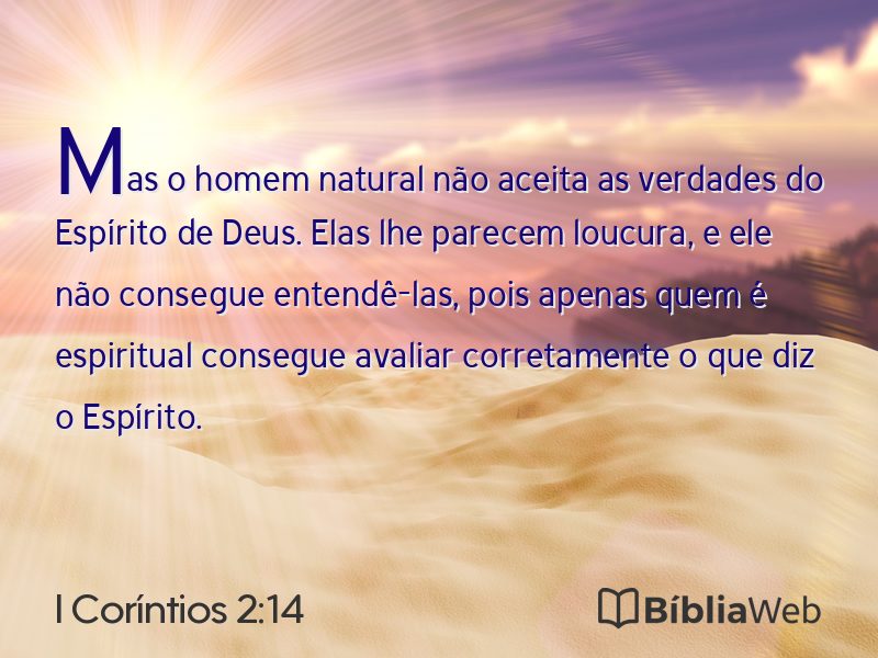 I Coríntios 2:14 em imagem para compartilhar