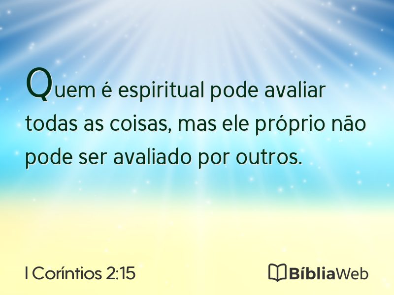 I Coríntios 2:15 em imagem para compartilhar
