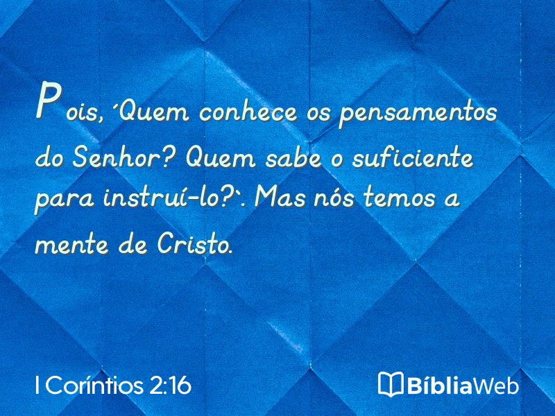 I Coríntios 2:16 em imagem para compartilhar
