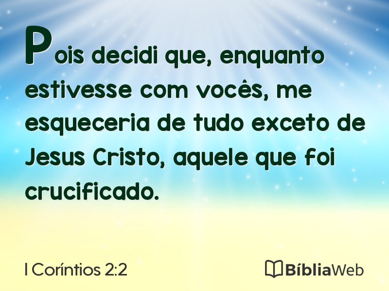 I Coríntios 2:2 em imagem para compartilhar
