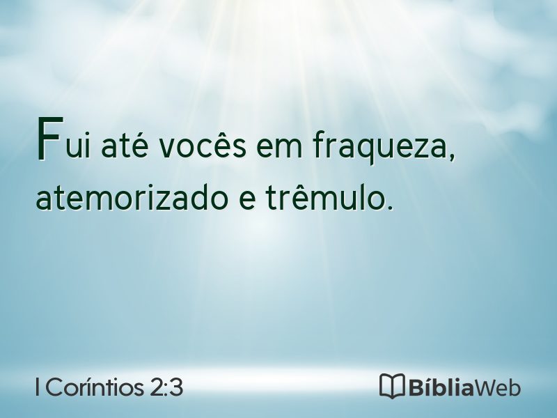 I Coríntios 2:3 em imagem para compartilhar