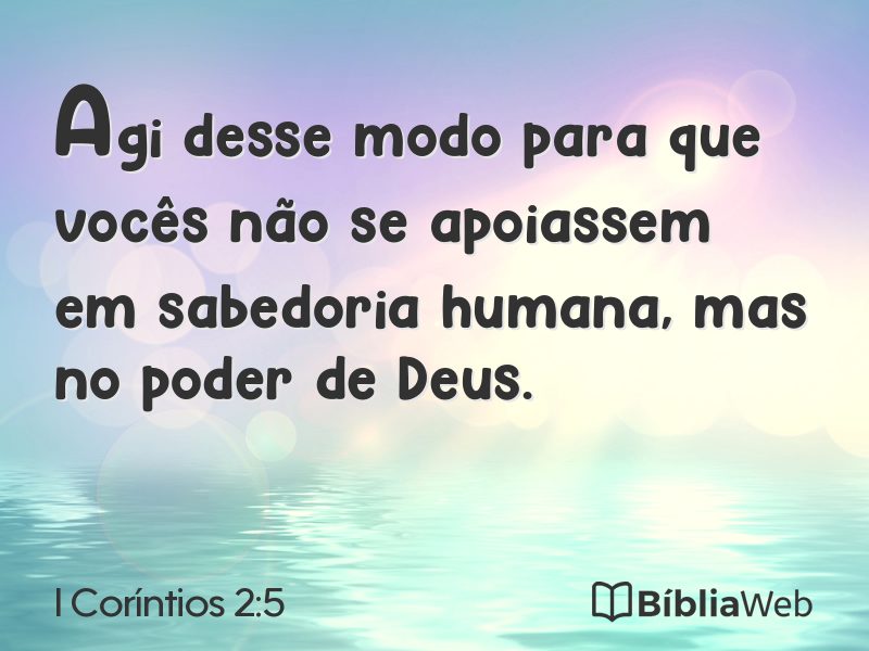 I Coríntios 2:5 em imagem para compartilhar