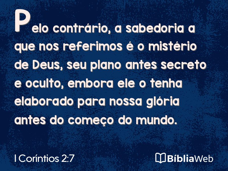 I Coríntios 2:7 em imagem para compartilhar