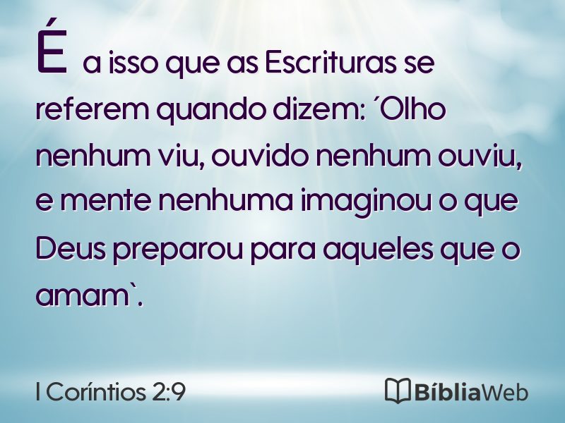 I Coríntios 2:9 em imagem para compartilhar