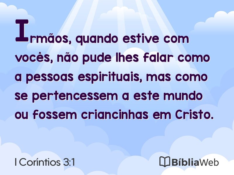 I Coríntios 3:1 em imagem para compartilhar