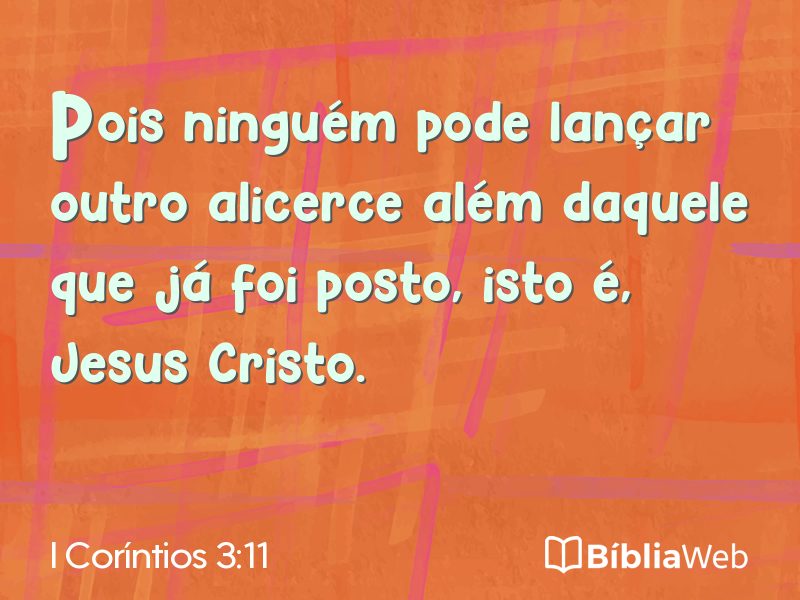 I Coríntios 3:11 em imagem para compartilhar