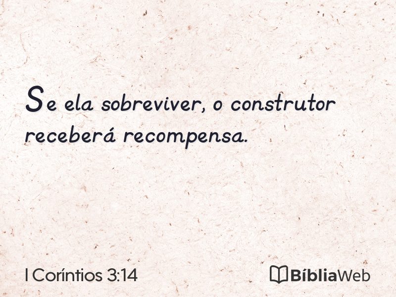 I Coríntios 3:14 em imagem para compartilhar