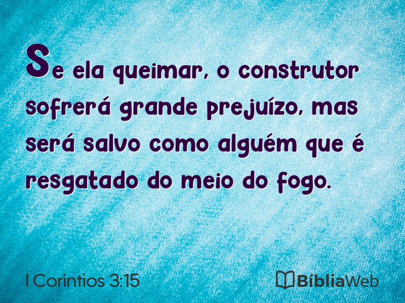 I Coríntios 3:15 em imagem para compartilhar