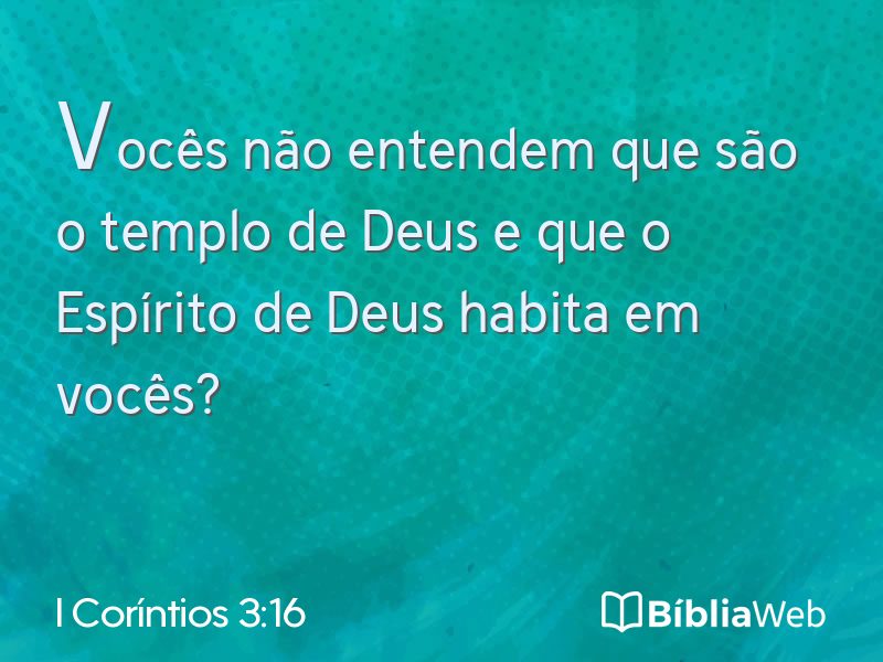 I Coríntios 3:16 em imagem para compartilhar