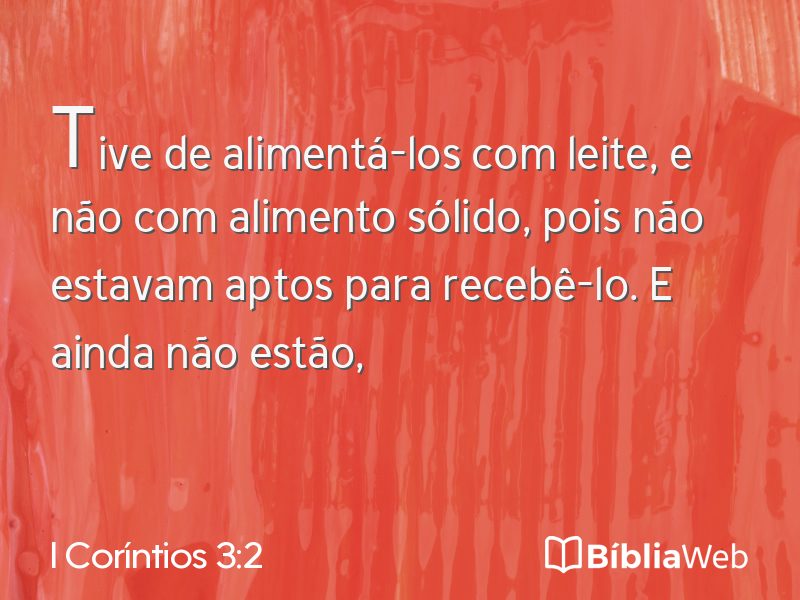 I Coríntios 3:2 em imagem para compartilhar
