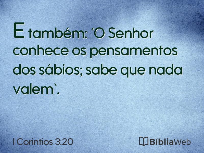 I Coríntios 3:20 em imagem para compartilhar