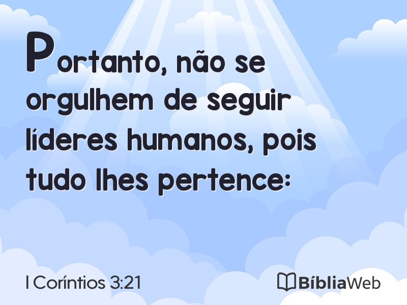 I Coríntios 3:21 em imagem para compartilhar