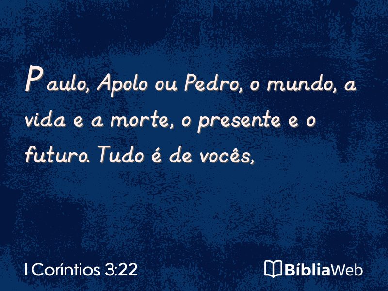 I Coríntios 3:22 em imagem para compartilhar