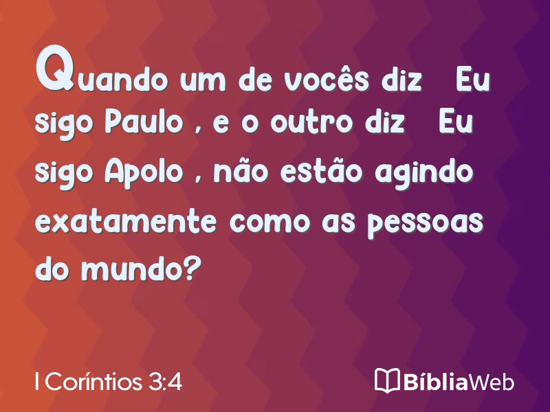 I Coríntios 3:4 em imagem para compartilhar