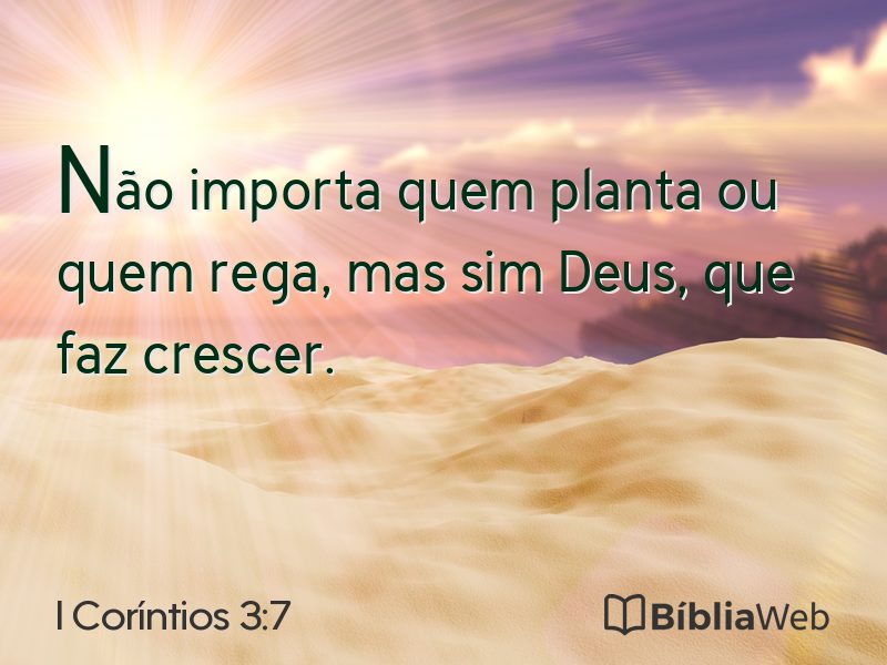 I Coríntios 3:7 em imagem para compartilhar