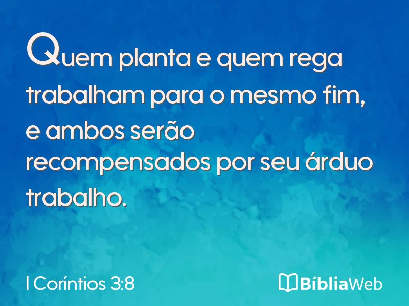 I Coríntios 3:8 em imagem para compartilhar