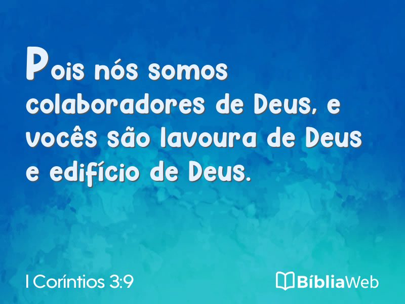 I Coríntios 3:9 em imagem para compartilhar