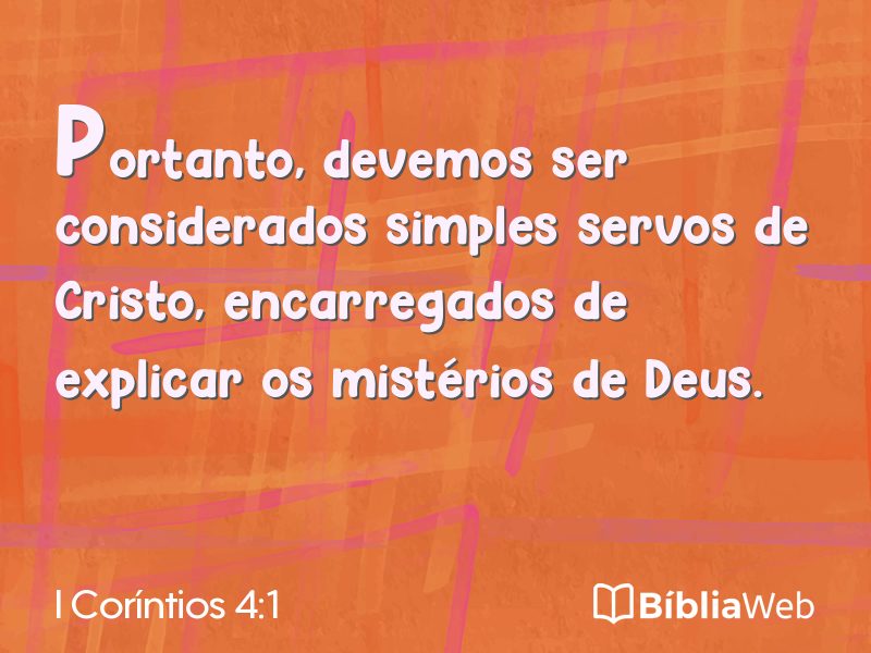 I Coríntios 4:1 em imagem para compartilhar