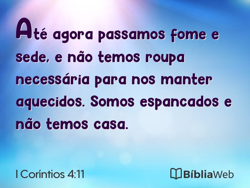 I Coríntios 4:11 em imagem para compartilhar