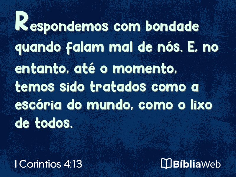 I Coríntios 4:13 em imagem para compartilhar