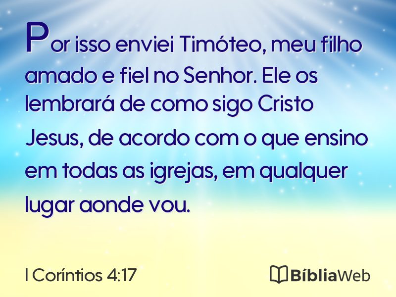 I Coríntios 4:17 em imagem para compartilhar