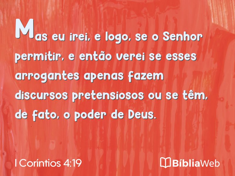 I Coríntios 4:19 em imagem para compartilhar