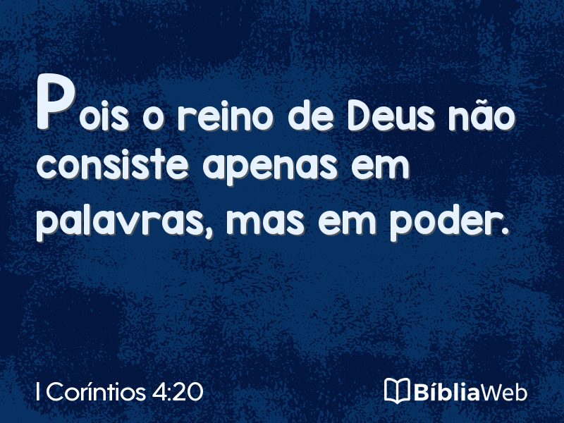I Coríntios 4:20 em imagem para compartilhar