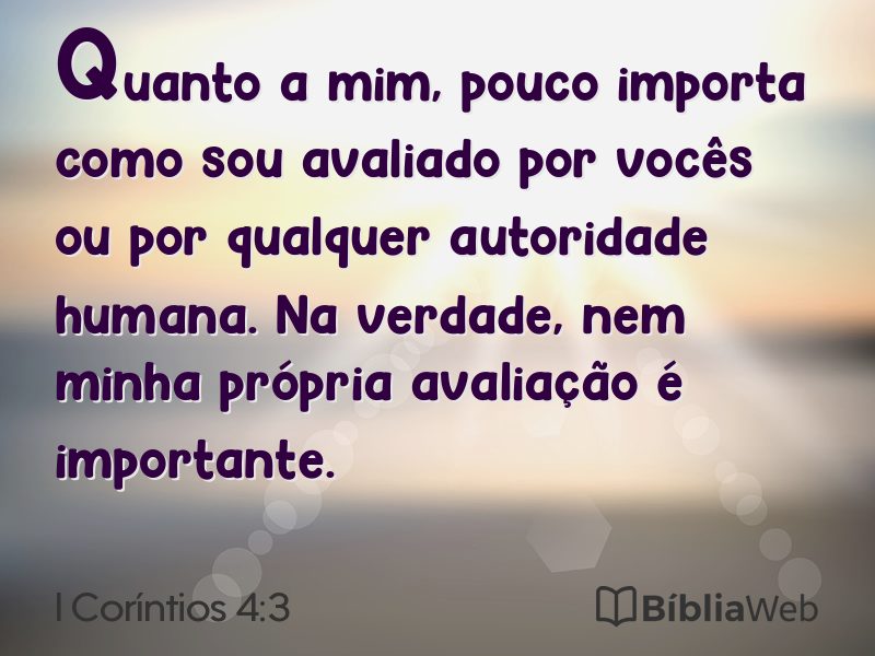 I Coríntios 4:3 em imagem para compartilhar