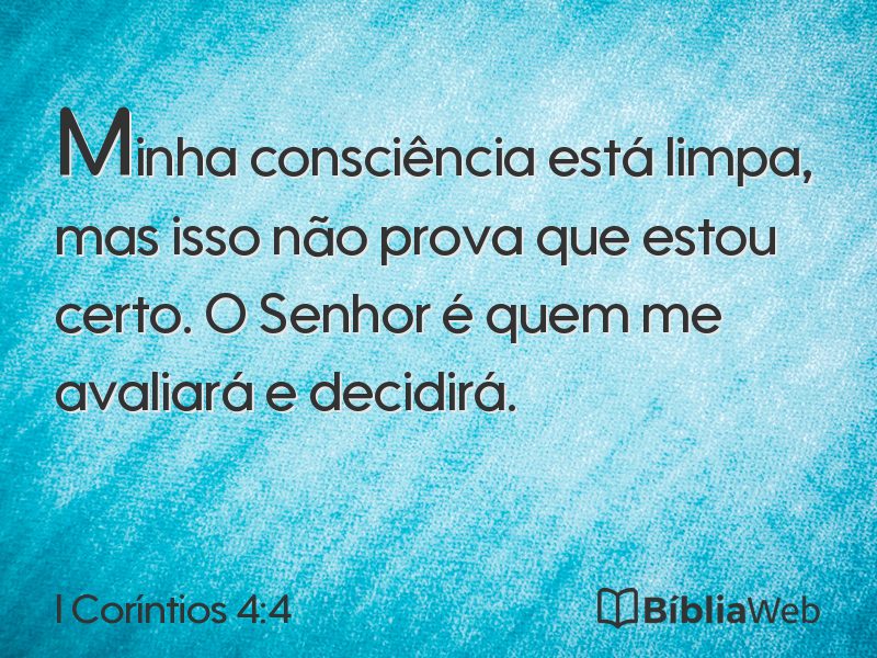 I Coríntios 4:4 em imagem para compartilhar