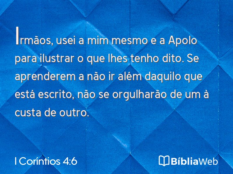 I Coríntios 4:6 em imagem para compartilhar