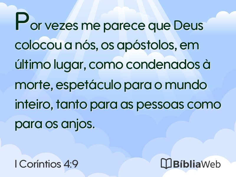 I Coríntios 4:9 em imagem para compartilhar