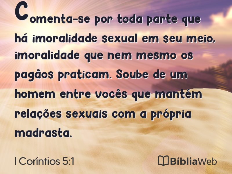 I Coríntios 5:1 em imagem para compartilhar