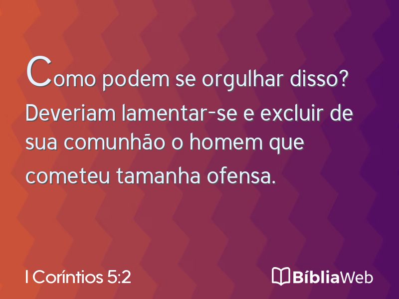 I Coríntios 5:2 em imagem para compartilhar