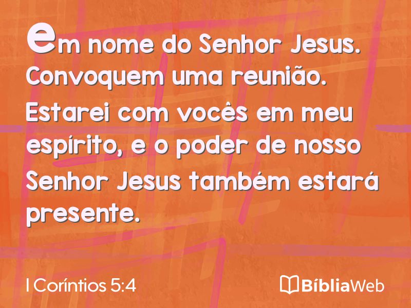 I Coríntios 5:4 em imagem para compartilhar