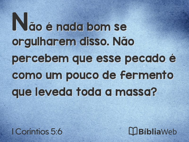 I Coríntios 5:6 em imagem para compartilhar