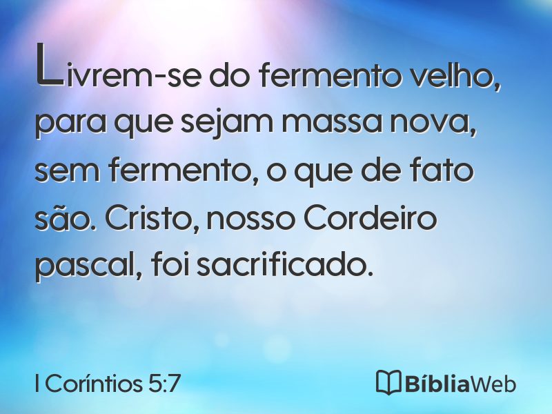 I Coríntios 5:7 em imagem para compartilhar