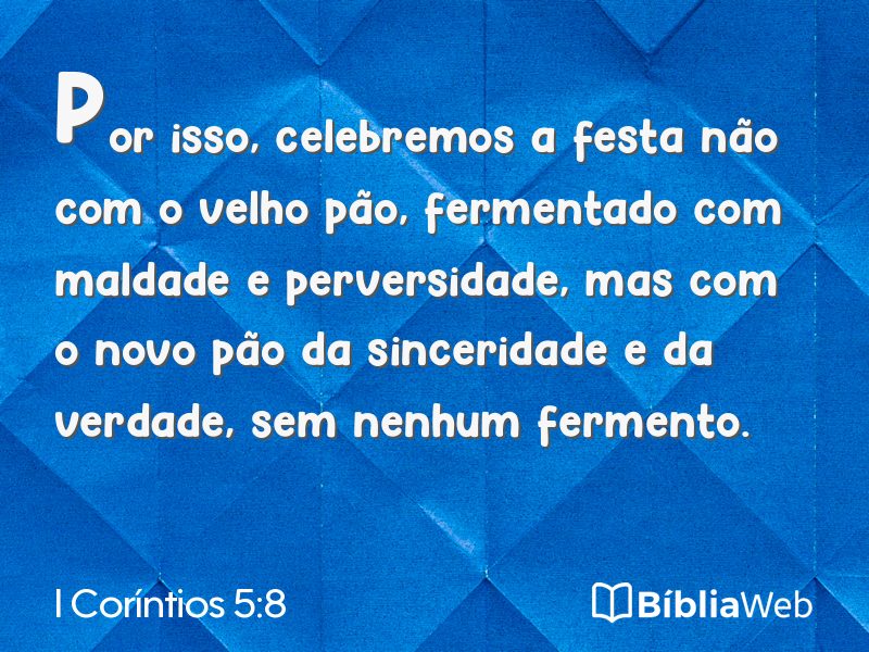 I Coríntios 5:8 em imagem para compartilhar