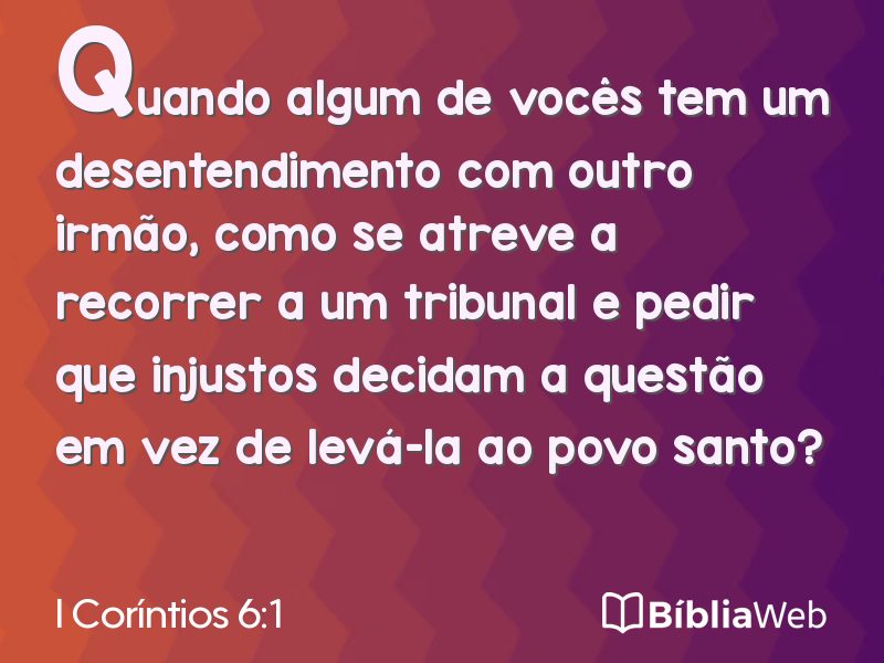 I Coríntios 6:1 em imagem para compartilhar
