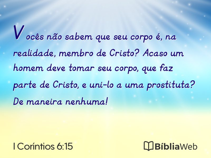I Coríntios 6:15 em imagem para compartilhar