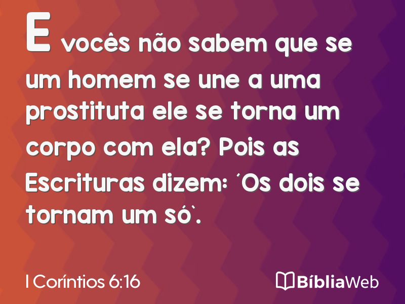 I Coríntios 6:16 em imagem para compartilhar