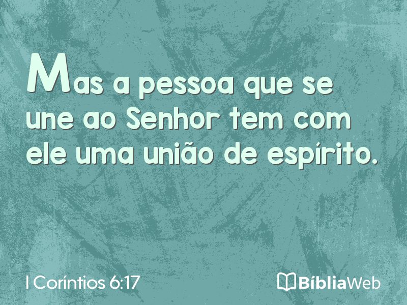 I Coríntios 6:17 em imagem para compartilhar