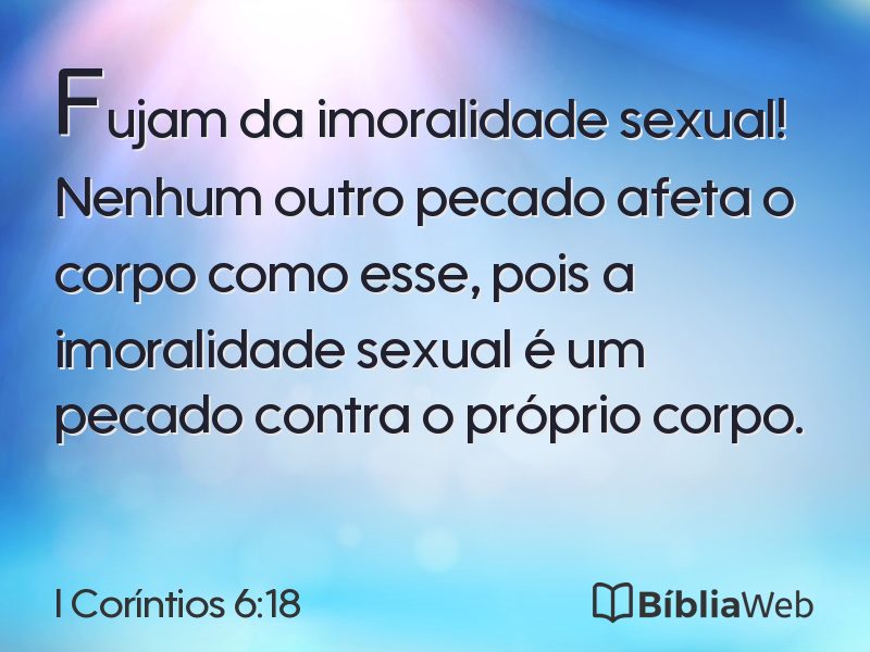 I Coríntios 6:18 em imagem para compartilhar