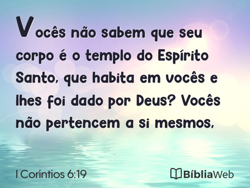 I Coríntios 6:19 em imagem para compartilhar