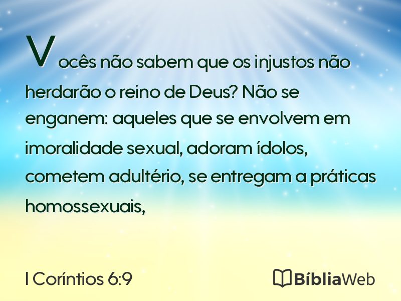 I Coríntios 6:9 em imagem para compartilhar