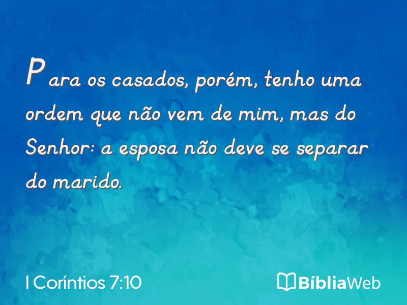 I Coríntios 7:10 em imagem para compartilhar