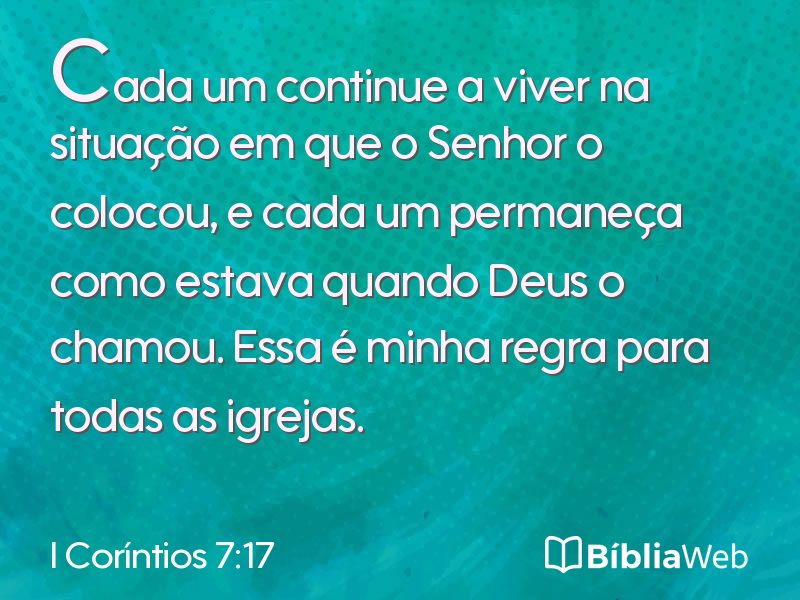 I Coríntios 7:17 em imagem para compartilhar