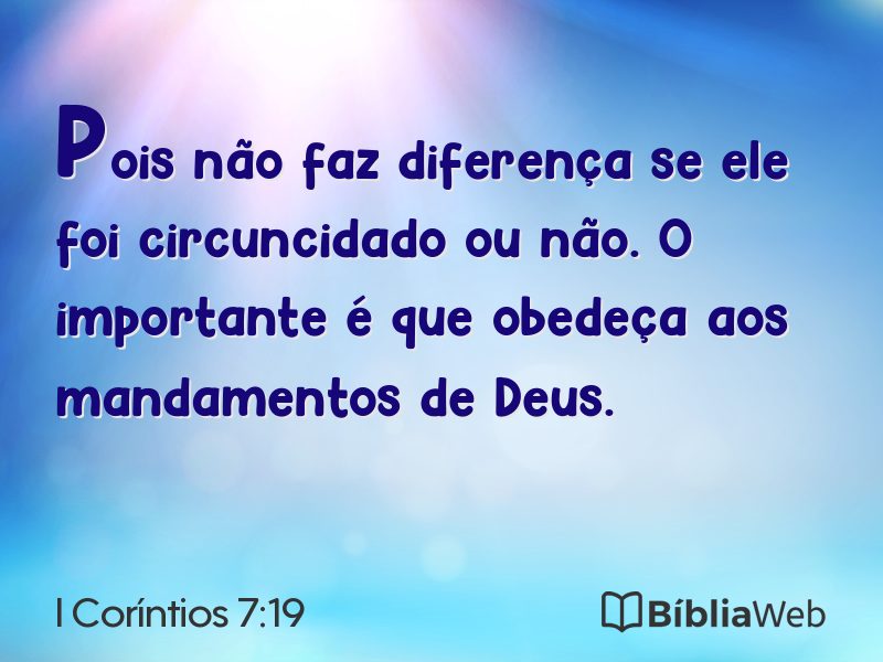 I Coríntios 7:19 em imagem para compartilhar